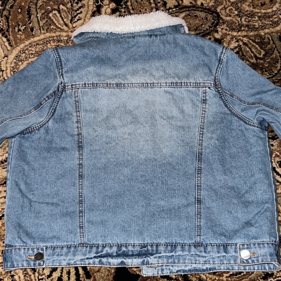 NWT Francesca’s Jou Jou denim cozy Sherpa lining size L fits Medium - Picture 4 of 7